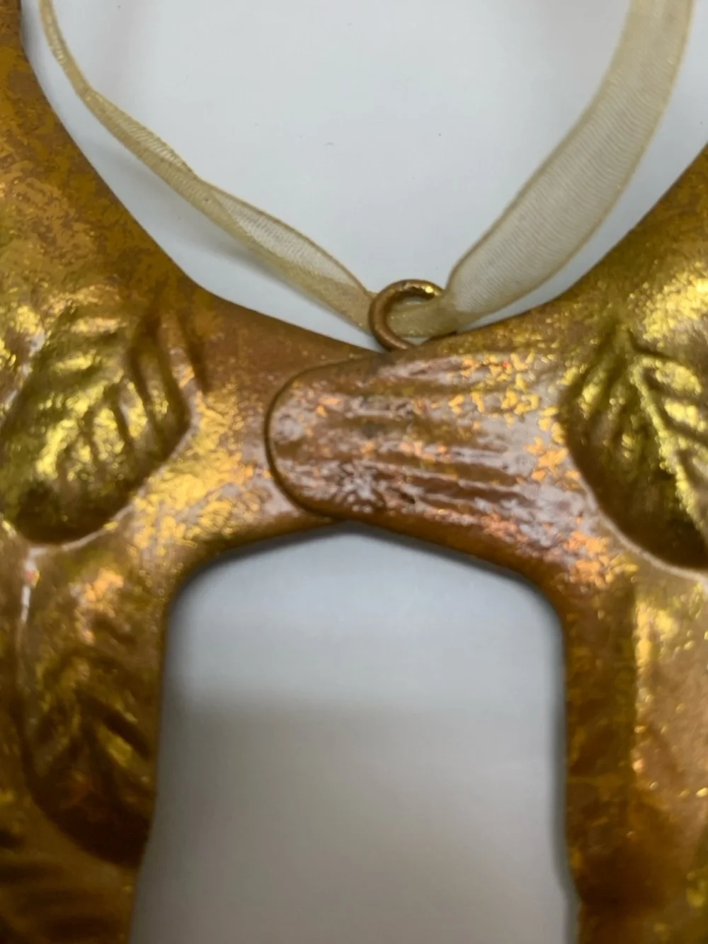 8.5” Gold Metallic Tin Angel Wings Hanging Ornament Wall Decor
